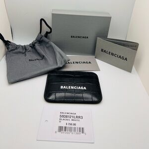 Balenciaga Black Croc Embossed cash/ card case